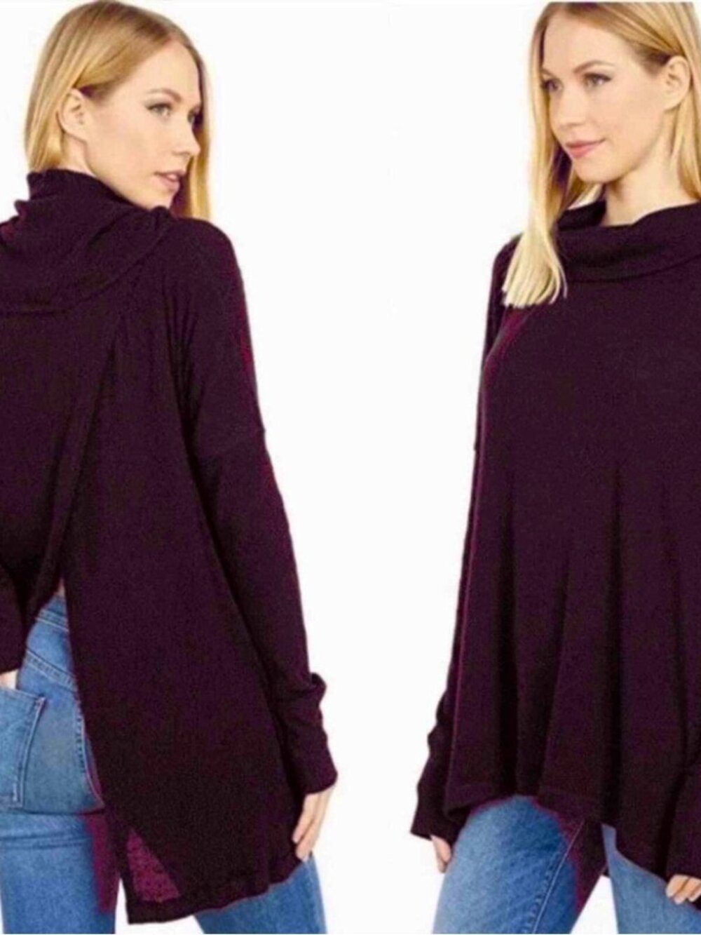 Free People Juicy Long Sleeve Waffle Knit Women Top in Date Night, Medium, NWT